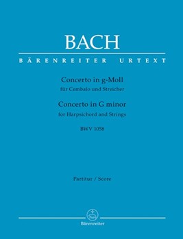 Concerto for Harpsichord and Strings G minor BWV 1058 by Bach Johann Sebastian for Harpisc.-s