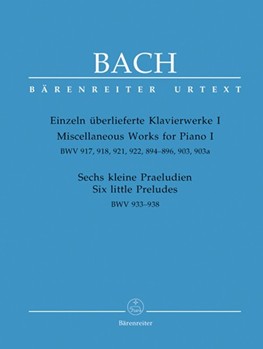 Miscellaneous Works For Piano I by Bach Johann Sebastian for Piano