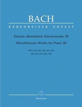 Miscellaneous Works For Piano III by Bach Johann Sebastian for Piano