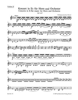Concerto for Horn und Orchestra Nr. 2 E-flat major K. 417 by Mozart Wolfgang Amadeus for
