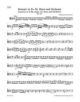 Concerto for Horn und Orchestra Nr. 2 E-flat major K. 417 by Mozart Wolfgang Amadeus for
