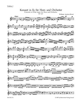 Concerto for Horn and Orchestra Nr. 3 E-flat major K. 447 by Mozart Wolfgang Amadeus for