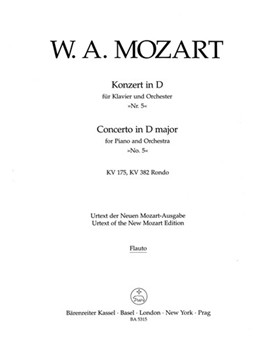 Concerto for Piano and Orchestra Nr. 5 D major K. 175 K. 382 Rondo by Mozart Wolfgang Amadeus for