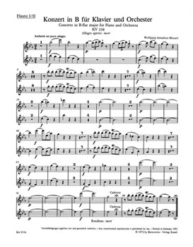 Concerto for Piano and Orchestra Nr. 6 B-flat major K. 238 by Mozart Wolfgang Amadeus for