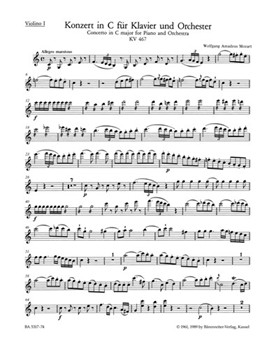 Concerto for Piano and Orchestra Nr. 21 C major K. 467 by Mozart Wolfgang Amadeus for