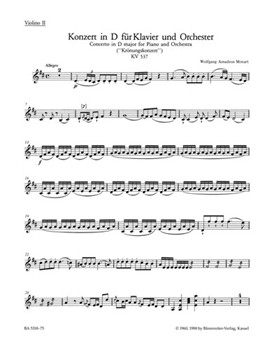 Concerto for Piano and Orchestra Nr. 26 D major K. 537 "Coronation Concerto" by Mozart Wolfgang Amadeus for