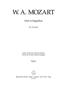 Dixit et Magnificat K. 193 (186g) by Mozart Wolfgang Amadeus for
