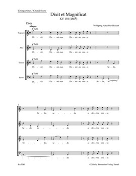 Dixit et Magnificat K. 193 (186g) by Mozart Wolfgang Amadeus for SSolo/ASol