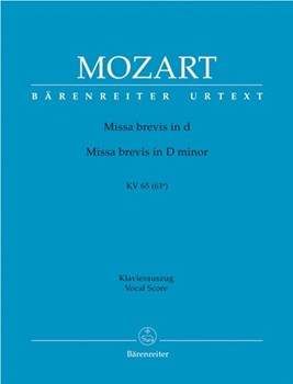 Missa Brevis In D-min Kv65 by Mozart Wolfgang Amadeus - Focke Martin - for SATB Vocal Score