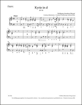 Kyrie D minor K. 90 by Mozart Wolfgang Amadeus for