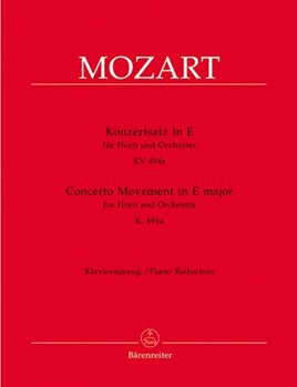 Concerto Movement In E Major Kv494a by Mozart Wolfgang Amadeus for French Horn and Piano