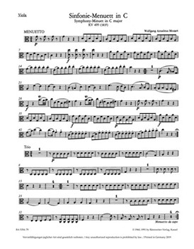 Symphony C major K. 409 by Mozart Wolfgang Amadeus for