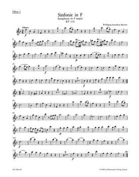 Symphony Nr. 13 F major K. 112 by Mozart Wolfgang Amadeus for
