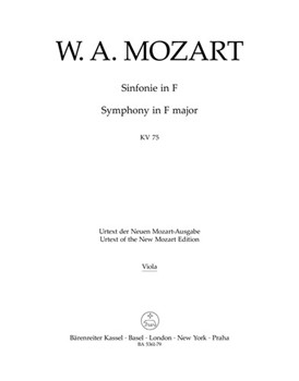 Symphony F major K. 75 by Mozart Wolfgang Amadeus for