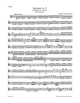 Symphony F major K. 76(42a) by Mozart Wolfgang Amadeus for