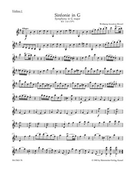 Symphony Nr. 12 G major K. 110(75b) by Mozart Wolfgang Amadeus for