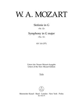 Symphony Nr. 12 G major K. 110(75b) by Mozart Wolfgang Amadeus for
