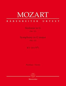 Symphony Nr. 12 G major K. 110(75b) by Mozart Wolfgang Amadeus for 2Fl/2Ob/2b