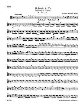 Symphony D major K. 111/120(111a) by Mozart Wolfgang Amadeus for