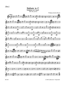 Symphony C major K. 96(111b) by Mozart Wolfgang Amadeus for