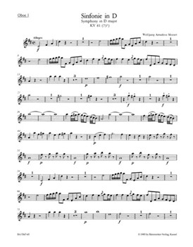 Symphony D major K. 81(73l) by Mozart Wolfgang Amadeus for