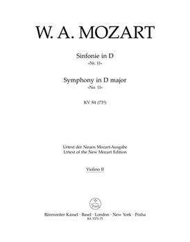 Symphony Nr. 11 D major K. 84 (73Q) by Mozart Wolfgang Amadeus for