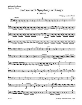 Symphony Nr. 11 D major K. 84 (73Q) by Mozart Wolfgang Amadeus for