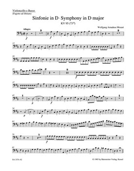 Symphony Nr. 45 D major K. 95 (73n) by Mozart Wolfgang Amadeus for