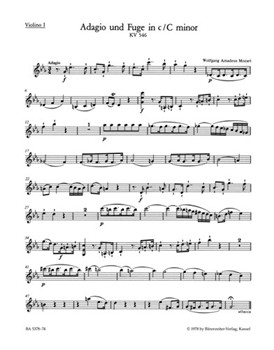 Adagio and Fugue for Strings C minor K. 546 by Mozart Wolfgang Amadeus for