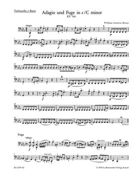 Adagio and Fugue for Strings C minor K. 546 by Mozart Wolfgang Amadeus for