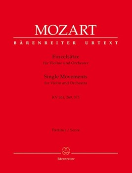 Single Movements for Violin and Orchestra K. 261 269 (261a) 373 by Mozart Wolfgang Amadeus for V-Solo/2Fl