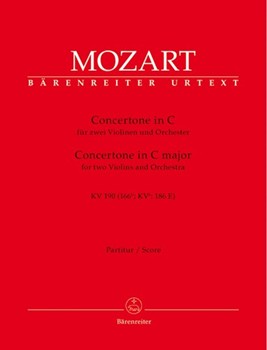 Concertone for two Violins and Orchestra C major K. 190 (166b; KV6:186 E) -three movements for two v by Mozart Wolfgang Amadeus for 2v-Solo/2O