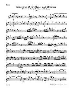 Concerto for Piano and Orchestra Nr. 16 D major K. 451 by Mozart Wolfgang Amadeus for