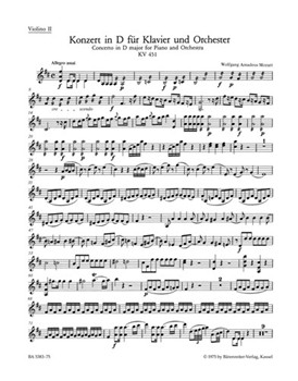 Concerto for Piano and Orchestra Nr. 16 D major K. 451 by Mozart Wolfgang Amadeus for