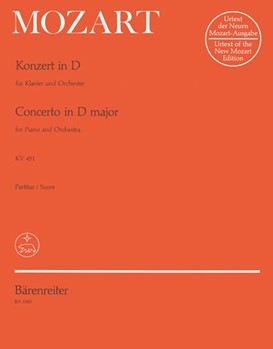 Concerto for Piano and Orchestra Nr. 16 D major K. 451 by Mozart Wolfgang Amadeus for Piano-Solo
