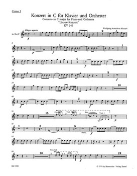 Concerto for Piano and Orchestra Nr. 8 C major K. 246 "Lutzow Concerto" by Mozart Wolfgang Amadeus for