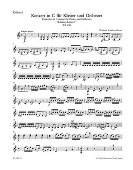 Concerto for Piano and Orchestra Nr. 8 C major K. 246 "Lutzow Concerto" by Mozart Wolfgang Amadeus for