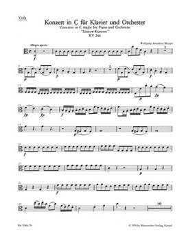 Concerto for Piano and Orchestra Nr. 8 C major K. 246 "Lutzow Concerto" by Mozart Wolfgang Amadeus for