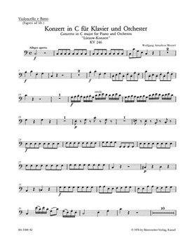 Concerto for Piano and Orchestra Nr. 8 C major K. 246 "Lutzow Concerto" by Mozart Wolfgang Amadeus for