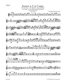 Concerto for three or Two Pianos and Orchestra Nr. 7 F major K. 242 "Lodron Concerto" by Mozart Wolfgang Amadeus for