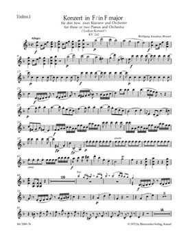 Concerto for three or Two Pianos and Orchestra Nr. 7 F major K. 242 "Lodron Concerto" by Mozart Wolfgang Amadeus for