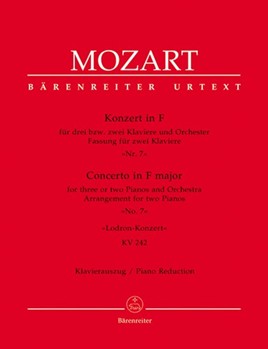 Concerto #7 K242 F Major by Mozart Wolfgang Amadeus - Woodfull-Harris Douglas - for 2 Piano 4 Hands