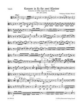 Concerto for two Pianos Nr. 10 E-flat major K. 365 (316a) by Mozart Wolfgang Amadeus for