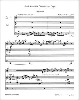 zwei Stucke (1978) -Praludium und Elegie- by Stockmeier Wolfgang for Trp/Org