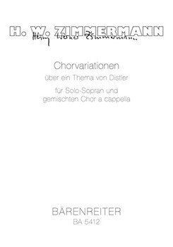 Chorvariationen uber ein Thema von Hugo Distler -"Nurnberger GroSes Gloria 1525"- (aus den Liturgisc by Zimmermann Heinz W for Mixed Choir