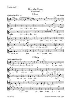 Deutsche Messe fur Chor Gemeinde und Instrumente (1968) -Ordinarium- by Krenek Ernst for