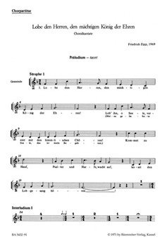 Lobe den Herren den machtigen Konig der Ehren (1969) by Zipp Friedrich for Mixed Choir