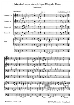 Lobe den Herren den machtigen Konig der Ehren (1969) -Choralkantate fur Chor (4- to 6stimmig) Blas by Zipp Friedrich for Mixed Choir