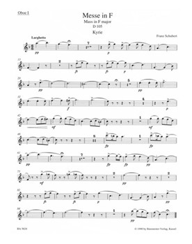 Missa F major D 105 by Schubert Franz for