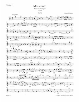 Missa F major D 105 by Schubert Franz for
